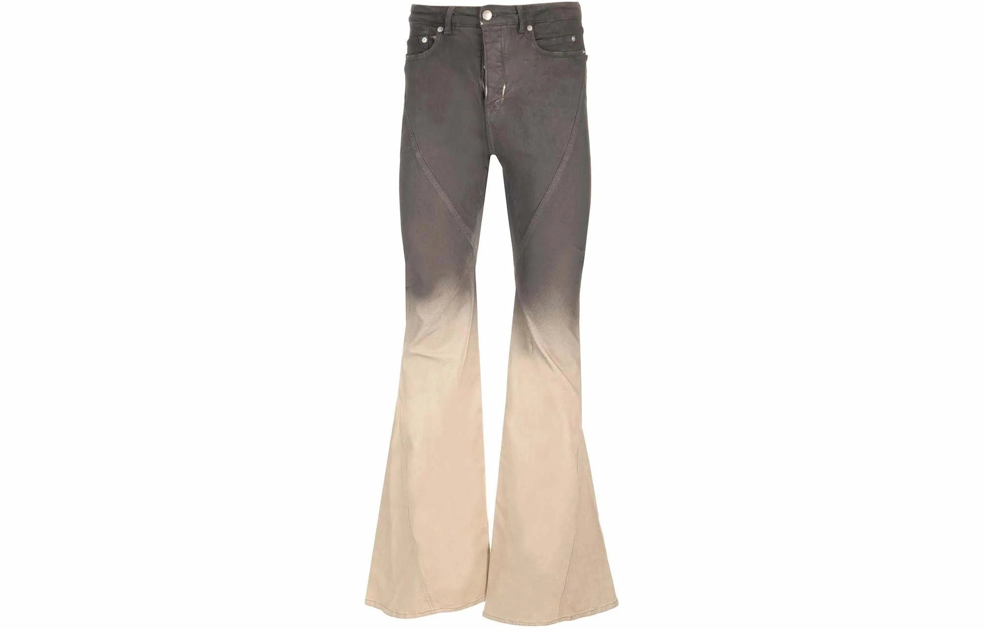 RICK OWENSRO LUXOR BIAS BOOTCUT IN BLACK PEARL DEGRADE STRETCH DENIM FW23