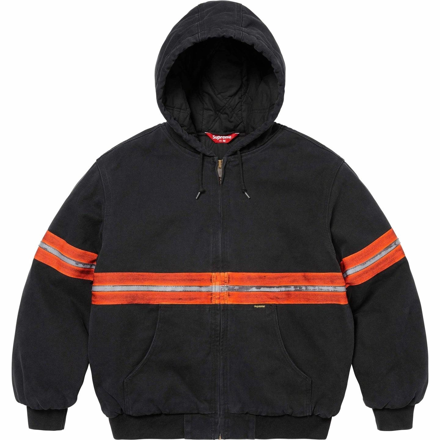 Supreme FW24 WEEK1 Reflective Stripe Hooded Work Jacket