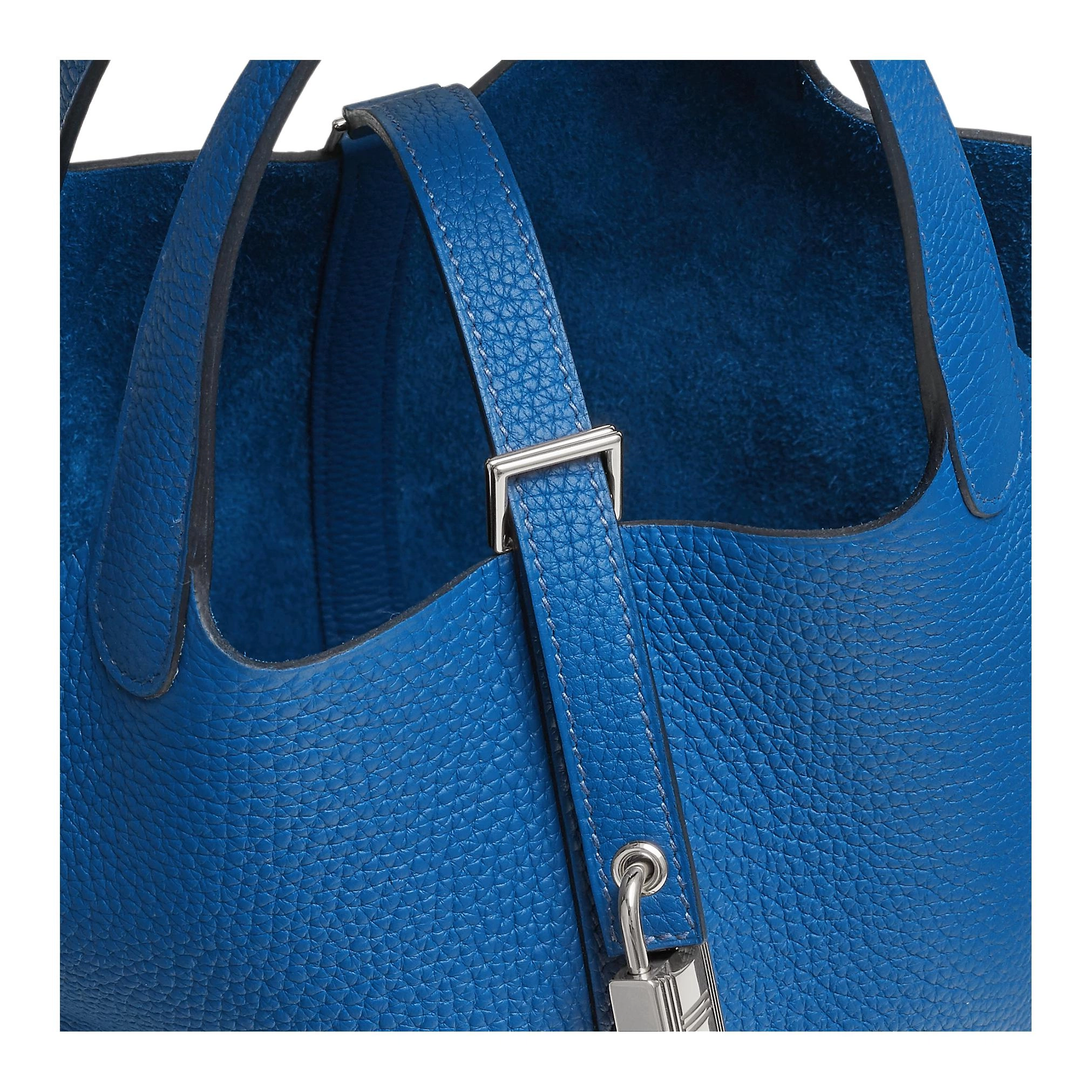 HERMES Picotin Lock 18 Clemence T7 Bleu Hydra