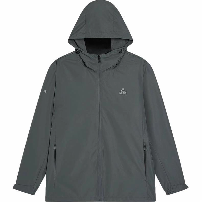匹克 综训系列 型练系列 纯色拉链连帽舒适透气百搭加绒风衣 男款 铁灰