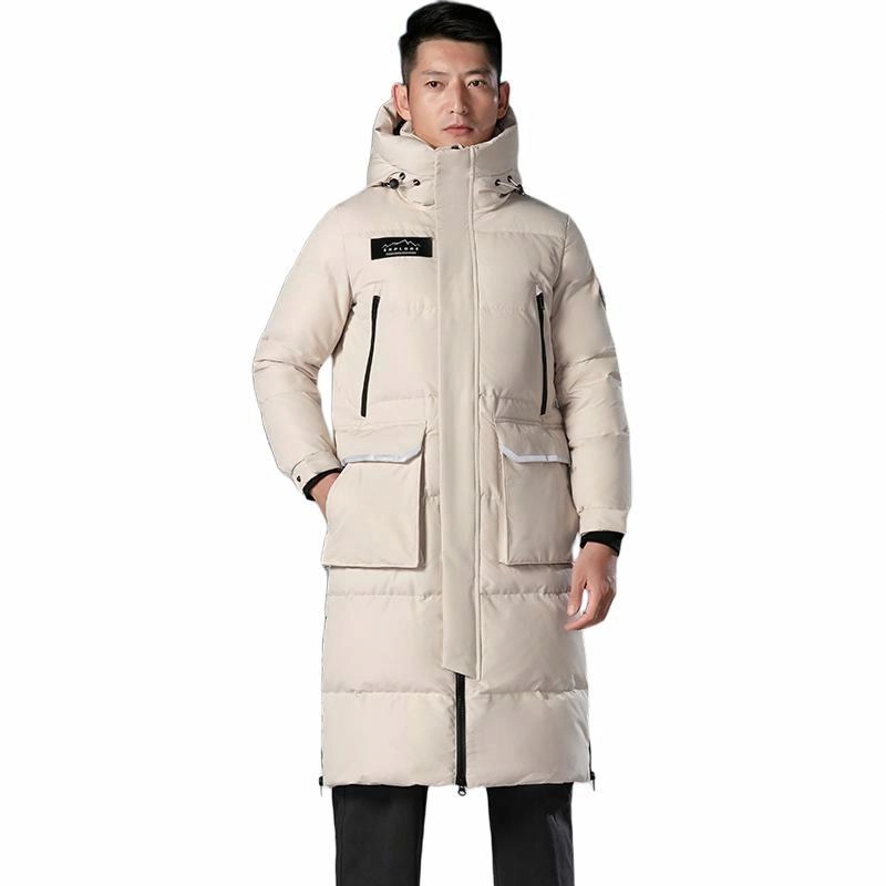 雅鹿 连帽拉链纯色长袖羽绒服 男女同款