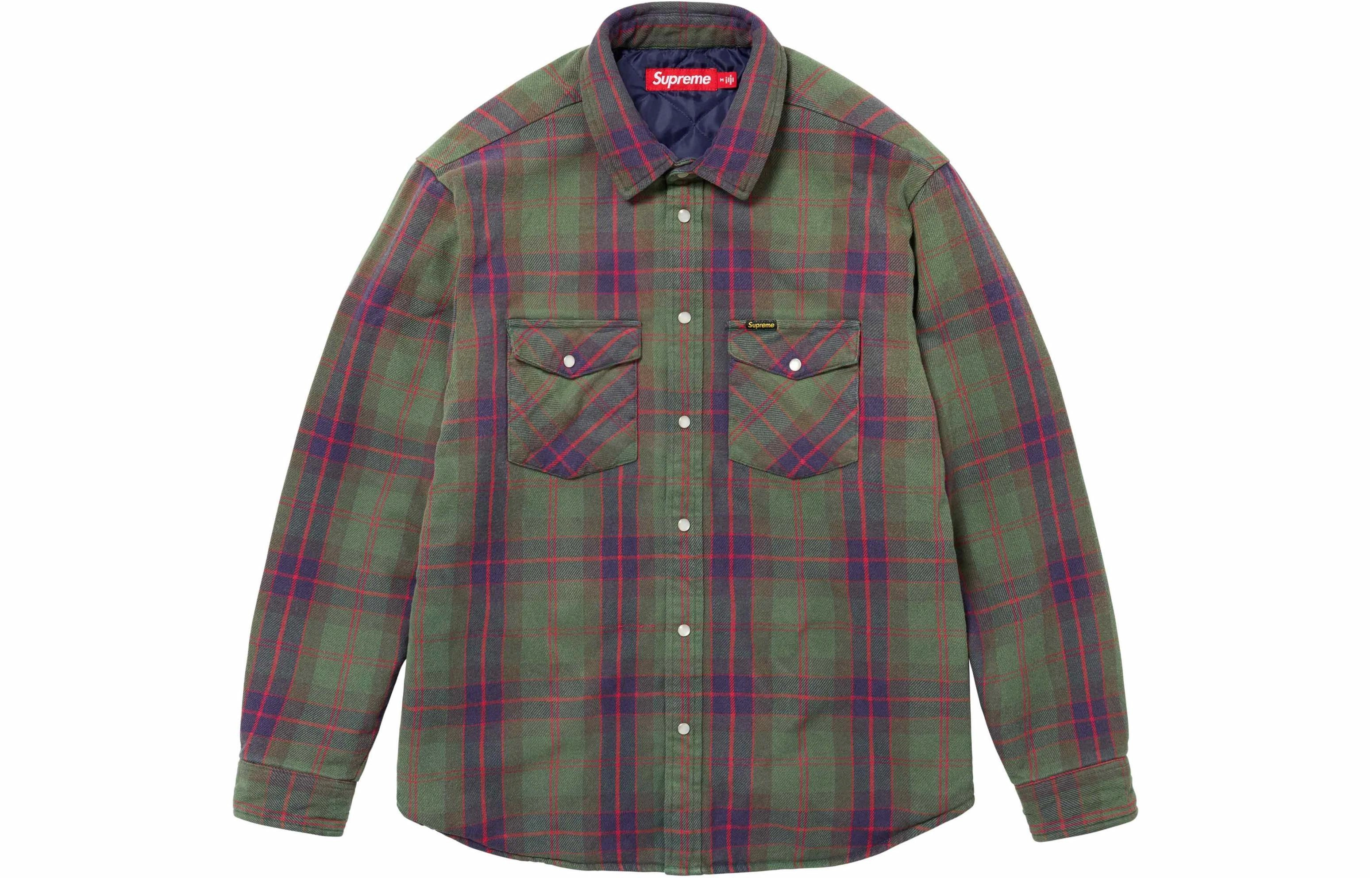 Supreme SS24 WEEK1 QUILTED FLANNEL SNAP SHIRT
