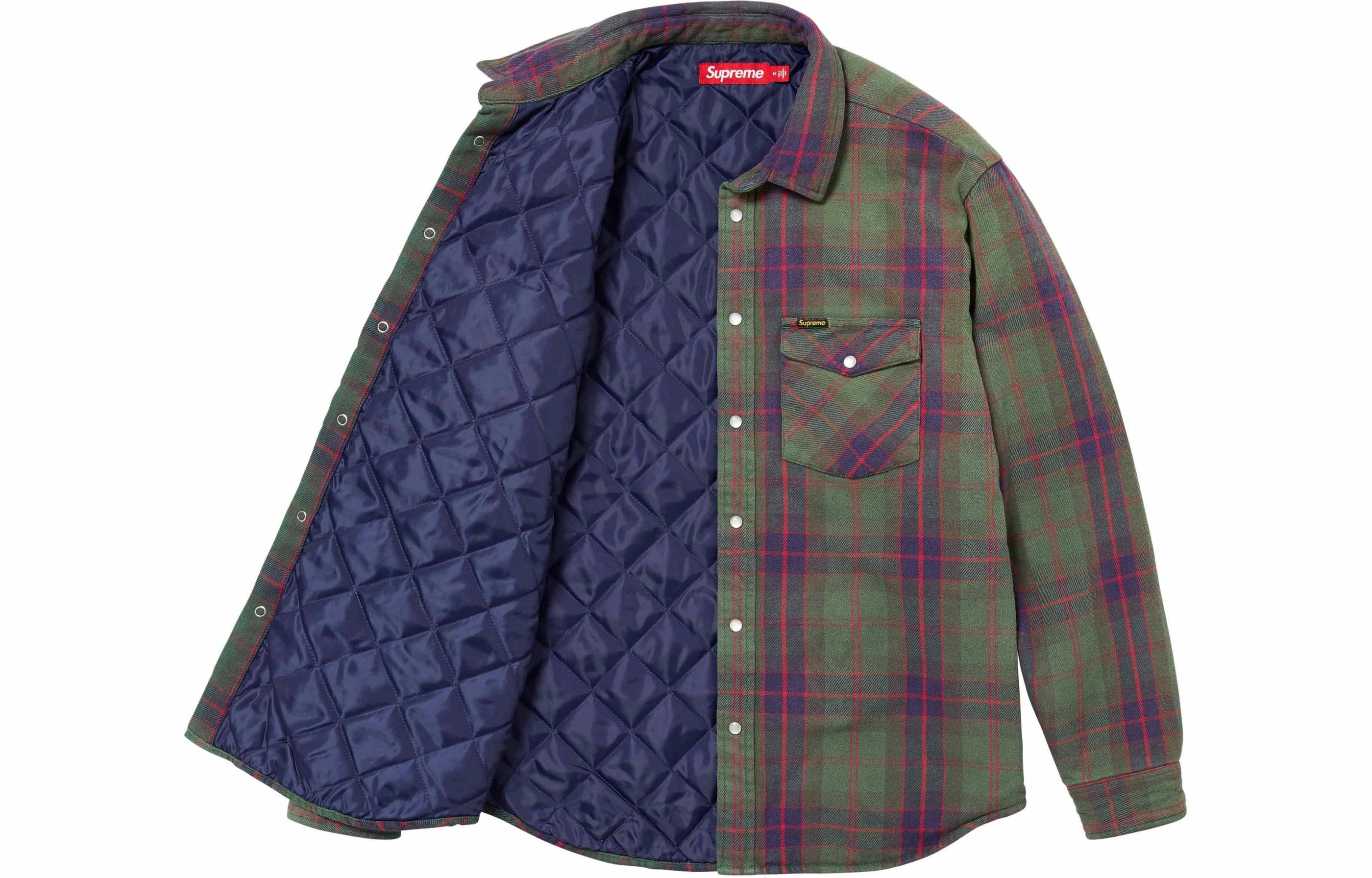Supreme SS24 WEEK1 QUILTED FLANNEL SNAP SHIRT