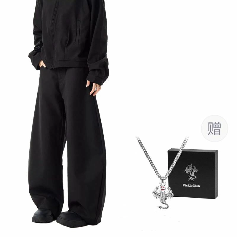 梁拌泡菜 廓形弯刀宽松阔腿休闲裤 男女同款