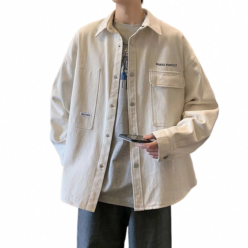 玉儿恋 工装薄款时尚宽松休闲港风日系潮流夹克外套 男款