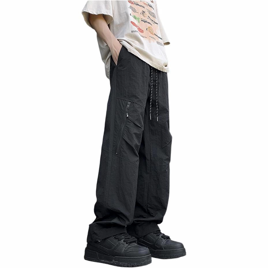 煦加 直筒纯色系带休闲裤 男款