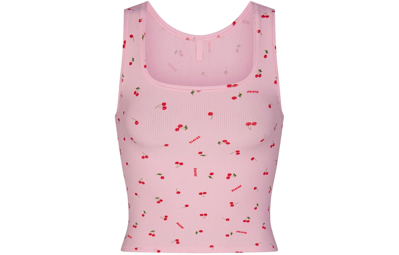 SKIMS SOFT LOUNGE TANK CHERRY BLOSSOM PRINT