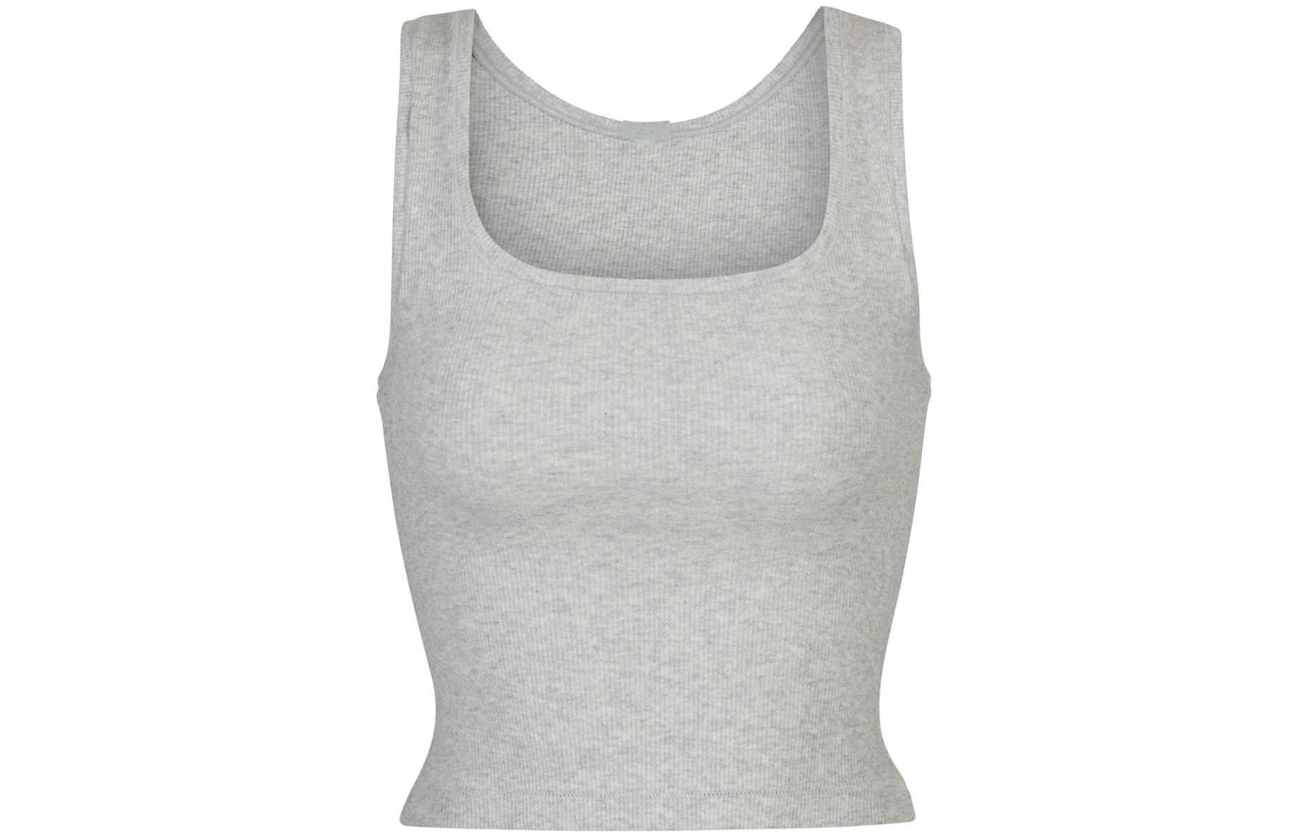 SKIMS SKIMS COTTON RIB TANK LIGHT HEATHER GREY