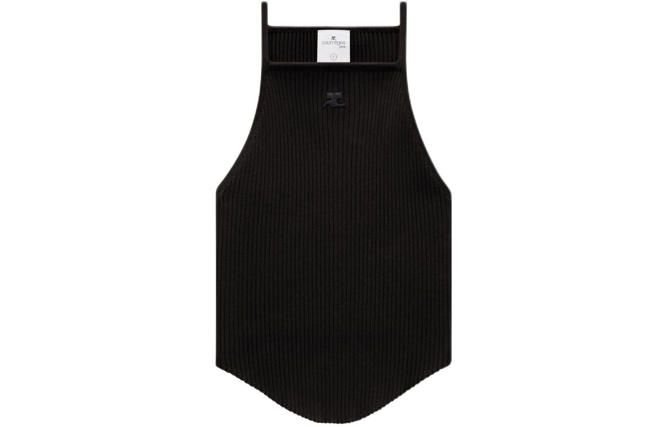 COURREGES SS24 HOLISTIC RIB KNIT TANK TOP Black