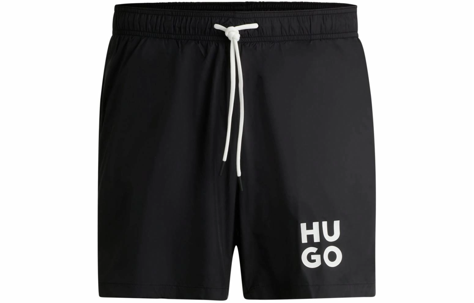 HUGO BOSS Quick-Dry Swim Shorts With Stacked-Logo Print