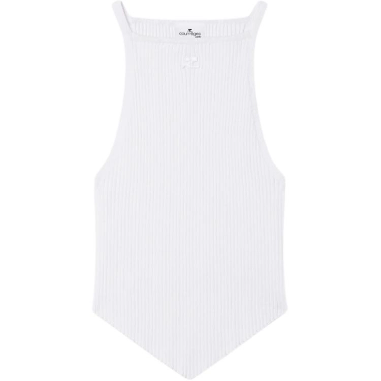 COURREGES SS24 POINTY RIB KNIT TANK TOP Mist