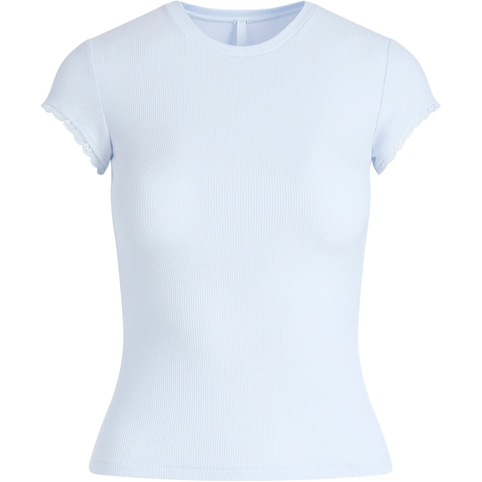 SKIMS SS25 SOFT LOUNGE LACE T-SHIRT T BLUE QUARTZ