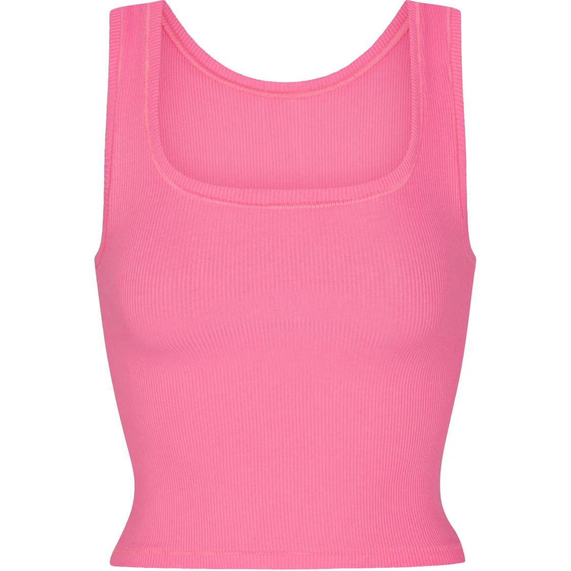SKIMS COTTON RIB TANK SUGAR PINK