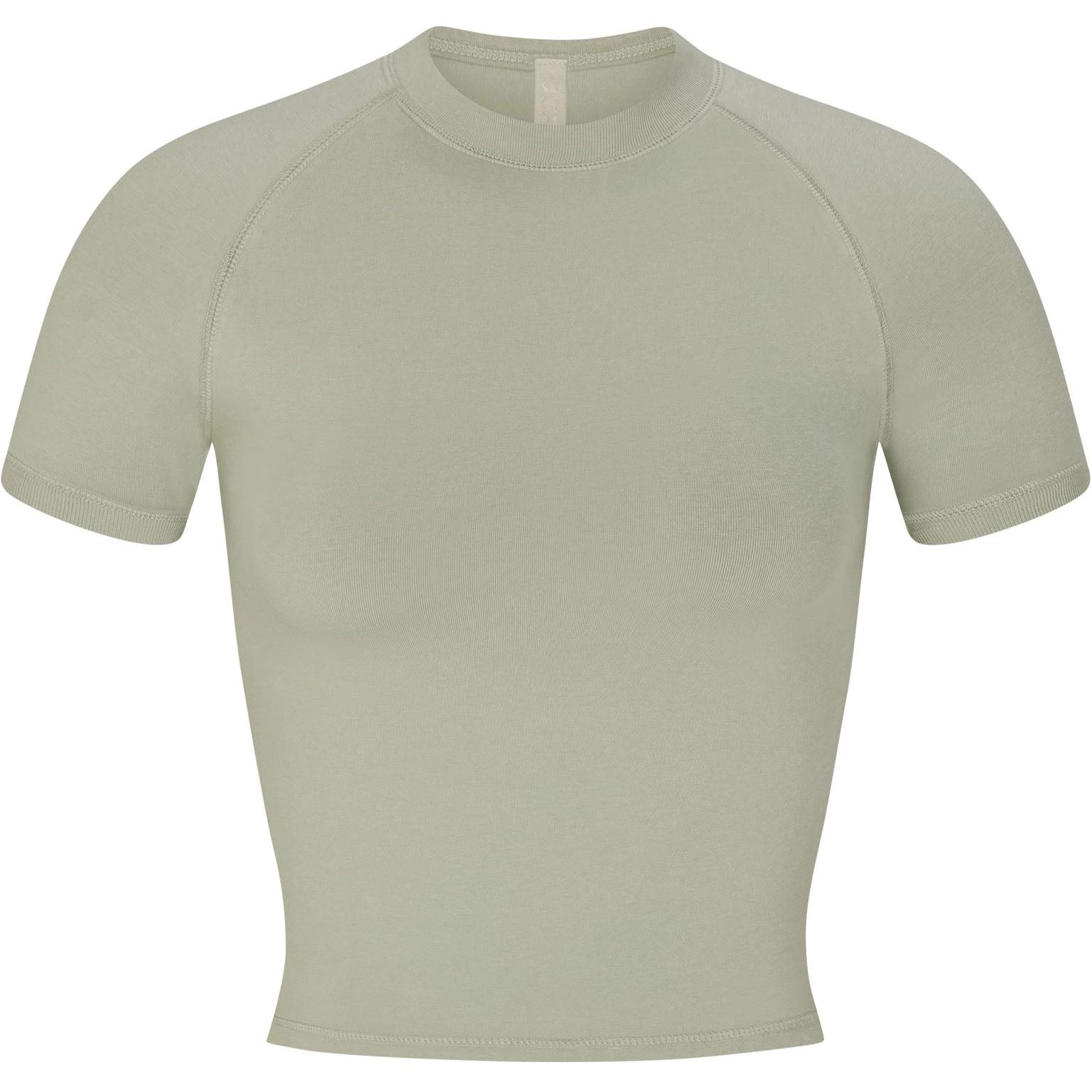 SKIMS NEW VINTAGE CROPPED RAGLAN HIGH NECK T-SHIRT T MINERAL