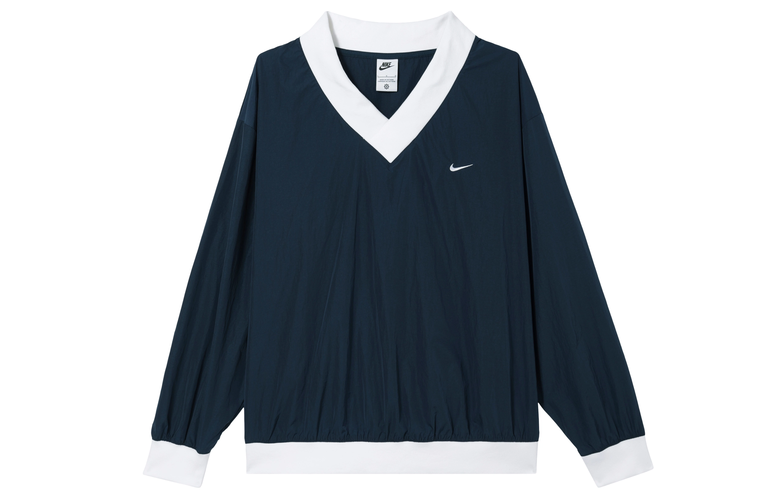Nike ose UV Woven Long-Sleeve V-Neck Top VLogo T