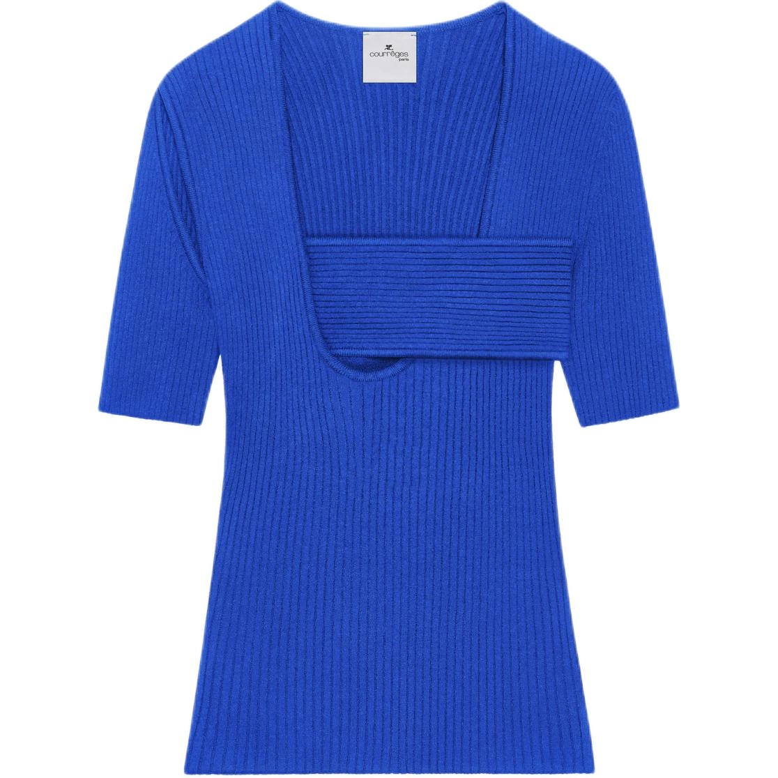 COURREGES SS25 INFINITY RIB KNIT SWEATER Saphir