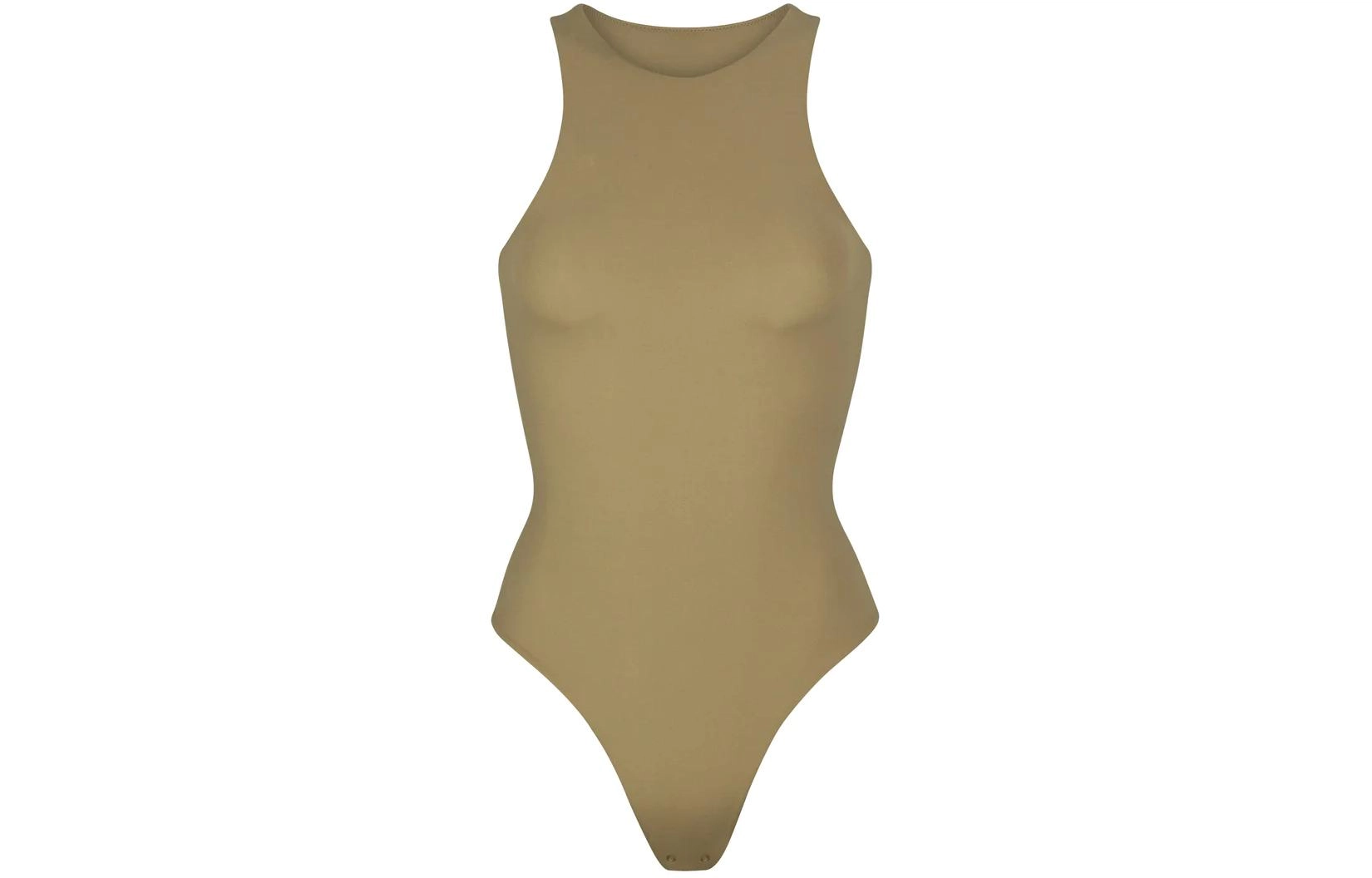 SKIMS FITS EVERYBODY HIGH NECK BODYSUIT KHAKI