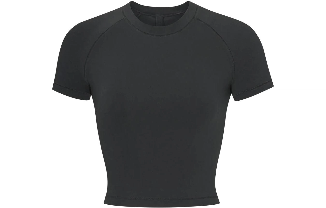 SKIMS NEW VINTAGE CROPPED RAGLAN T-SHIRT T WASHED ONYX