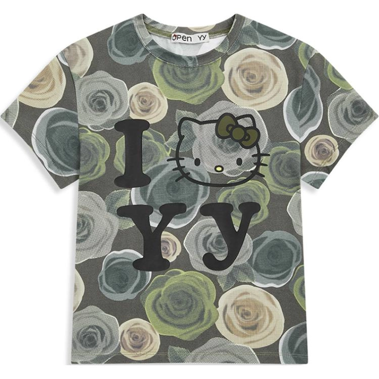 Open Yy x HELLO KITTY BABY TEE T KHAKI