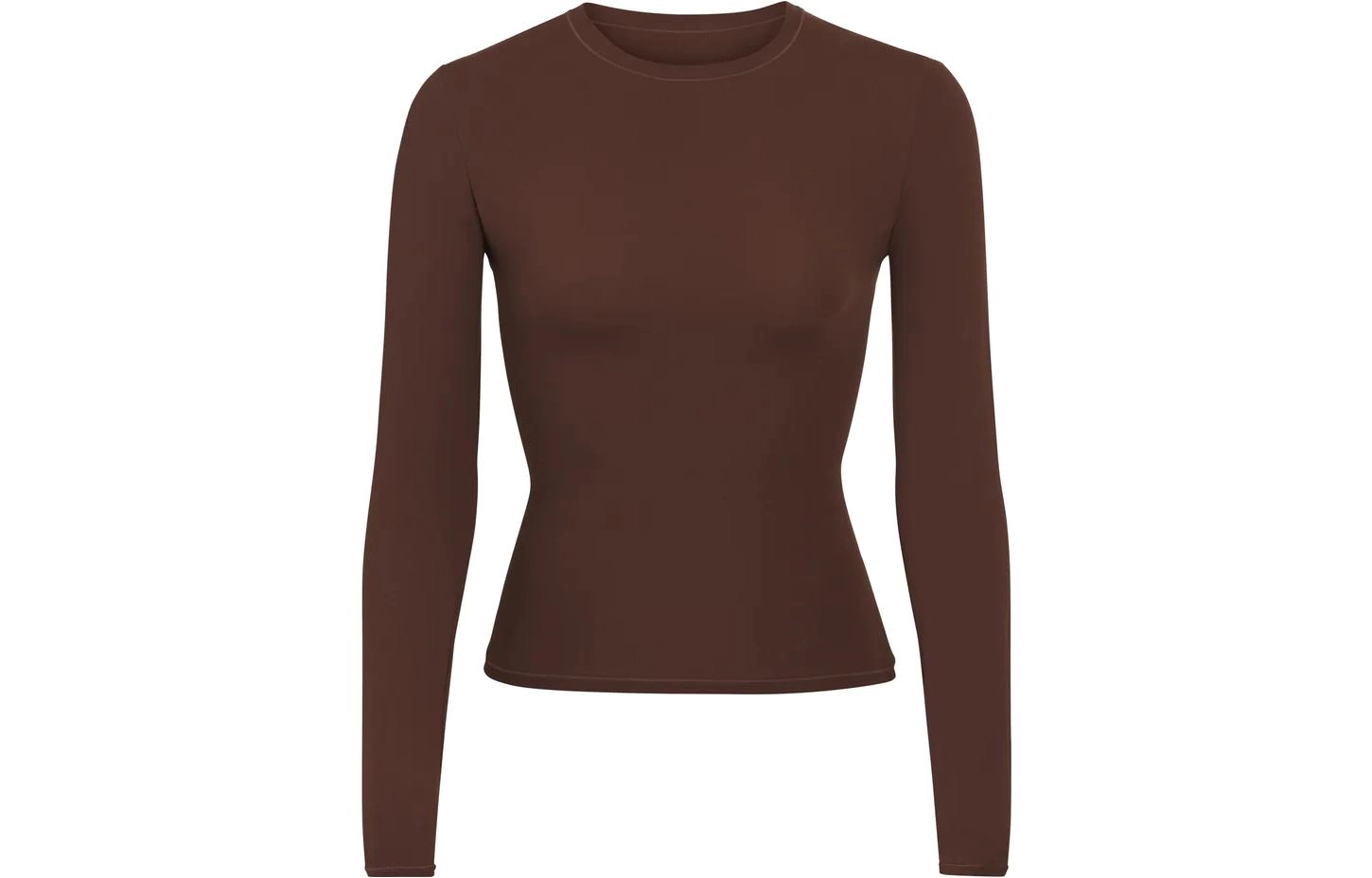 SKIMS FITS EVERYBODY LONG SLEEVE T-SHIRT T COCOA