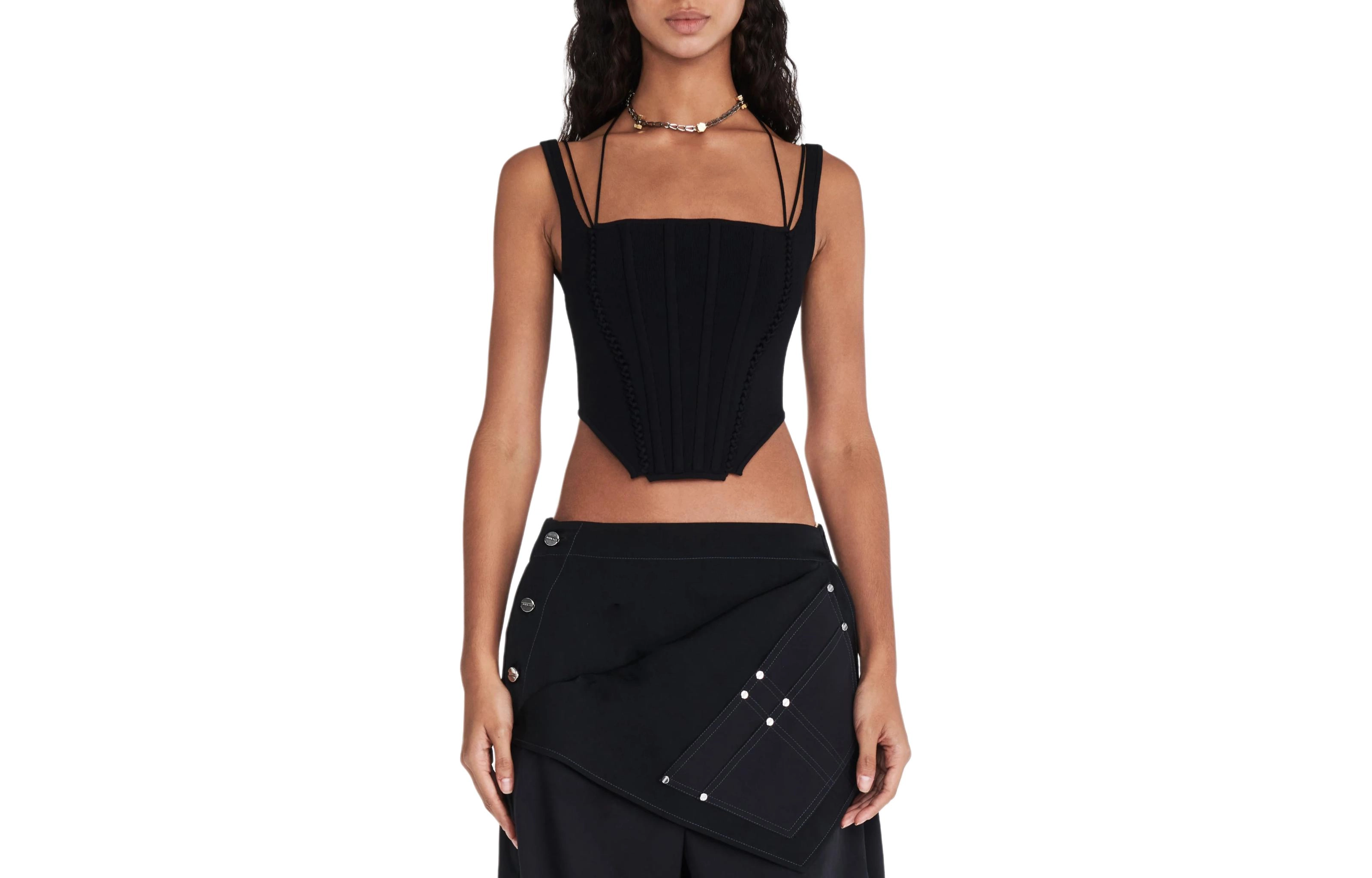 DION LEE SS24 SUTURE CORSET Black