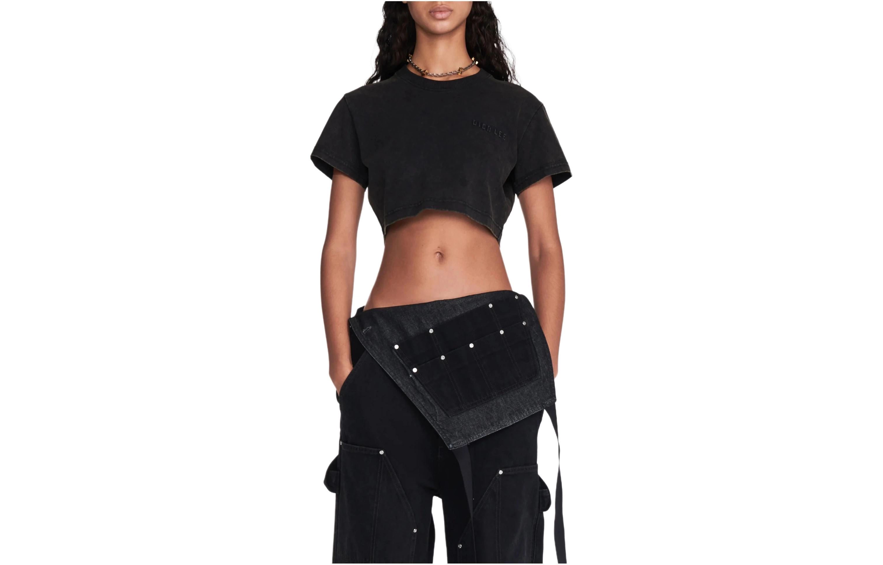 DION LEE SS24 T WASHED BLACK