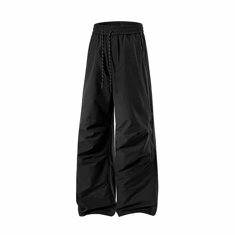 帝狼牛 美式简约纯色口袋褶皱宽松垂感拖地伞兵降落山系户外百搭直筒休闲裤 男女同款
