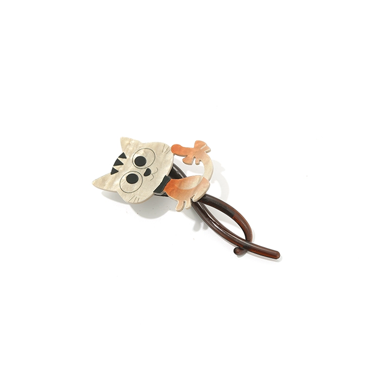 如花梦 可爱小猫高端丸子头 亚克力 发夹 女款