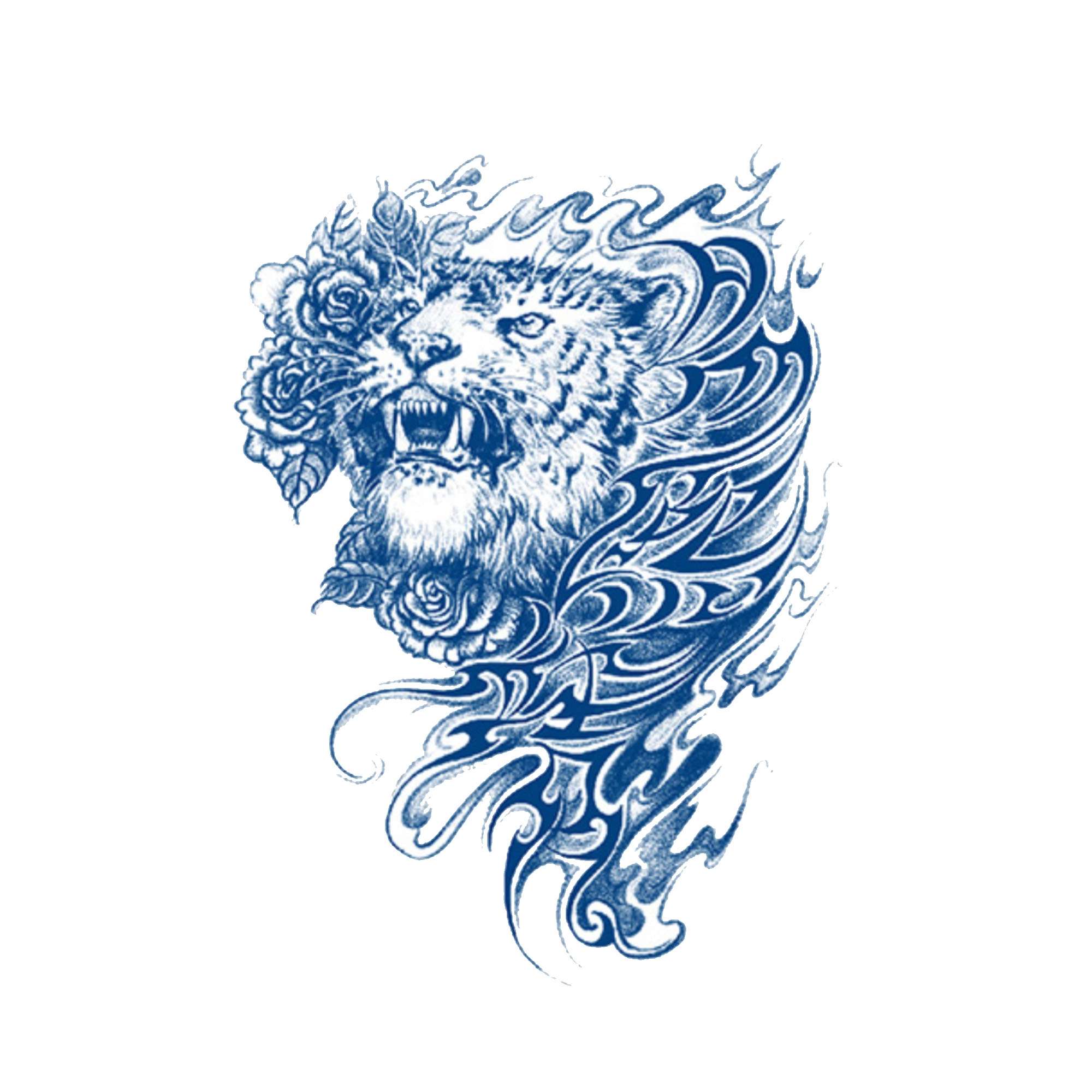 猎己  豹舞云纹草本纹身贴 防水防汗不反光