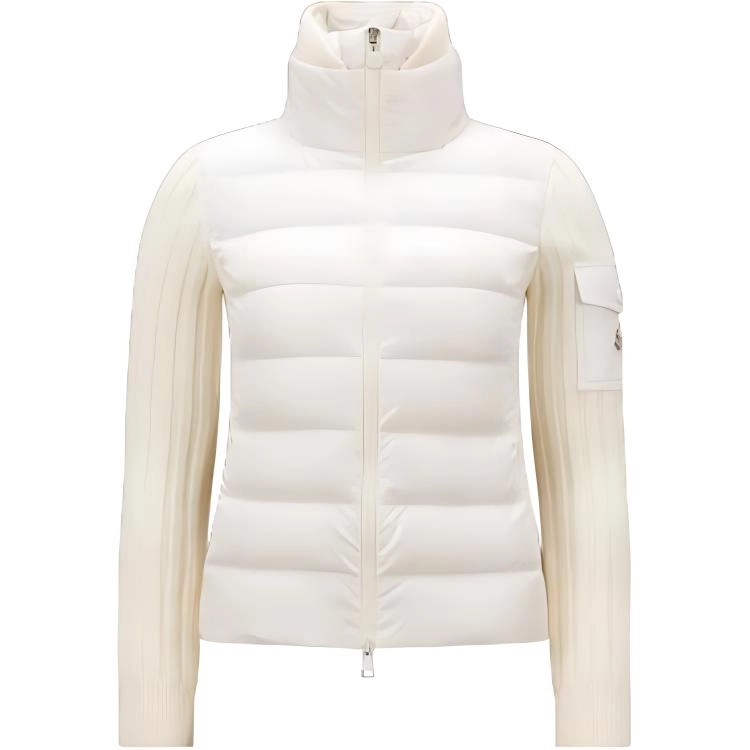Moncler Padded Wool Cardigan Logo