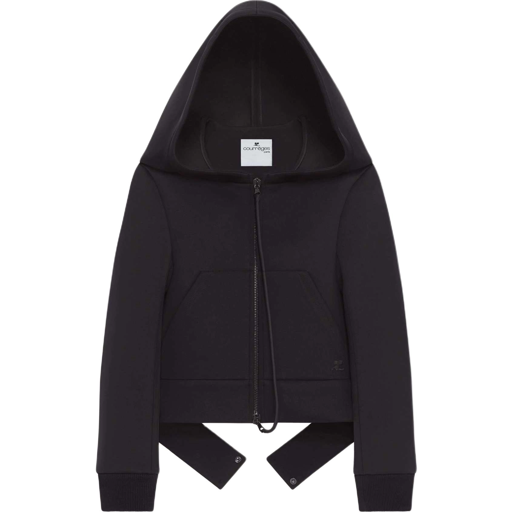 COURREGES SS25 COCOON BONDED JACKET BLACK