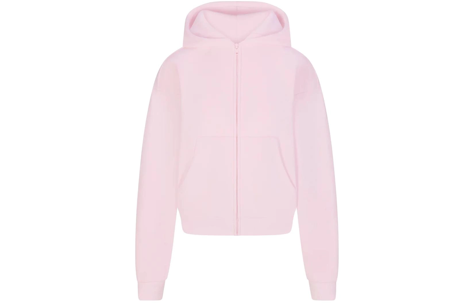 SKIMS SS24 COTTON FLEECE CLASSIC ZIP UP HOODIE CHERRY BLOSSOM