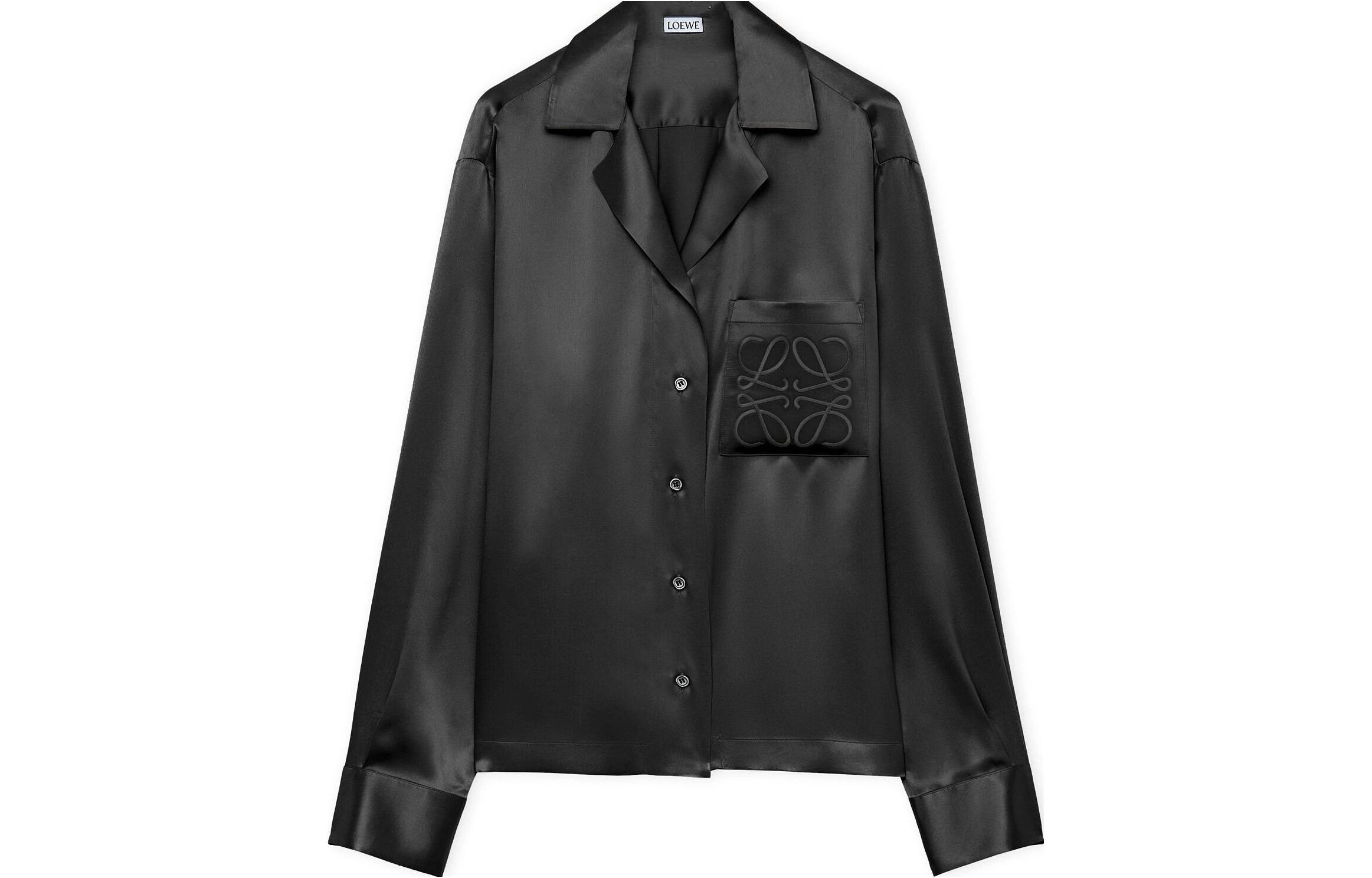 LOEWE Pyjama blouse crafted in medium-weight silk satin