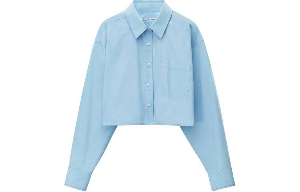 alexander wang Halo Print Cropped Button-Up Shirt