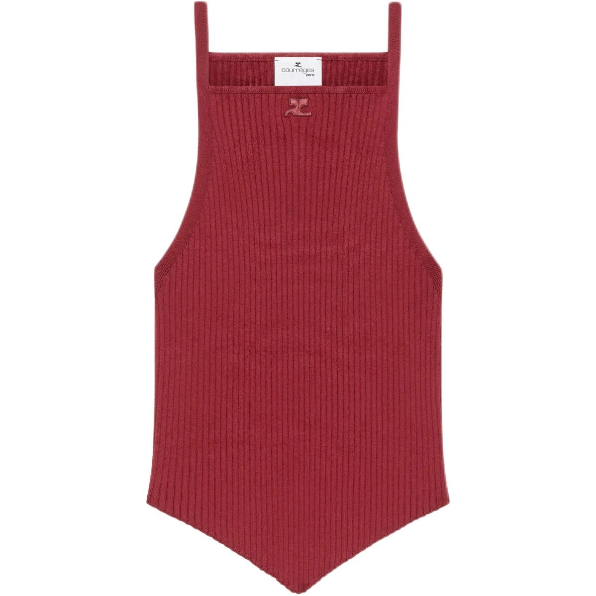 COURREGES POINTY RIB KNIT TANK TOP Grenat