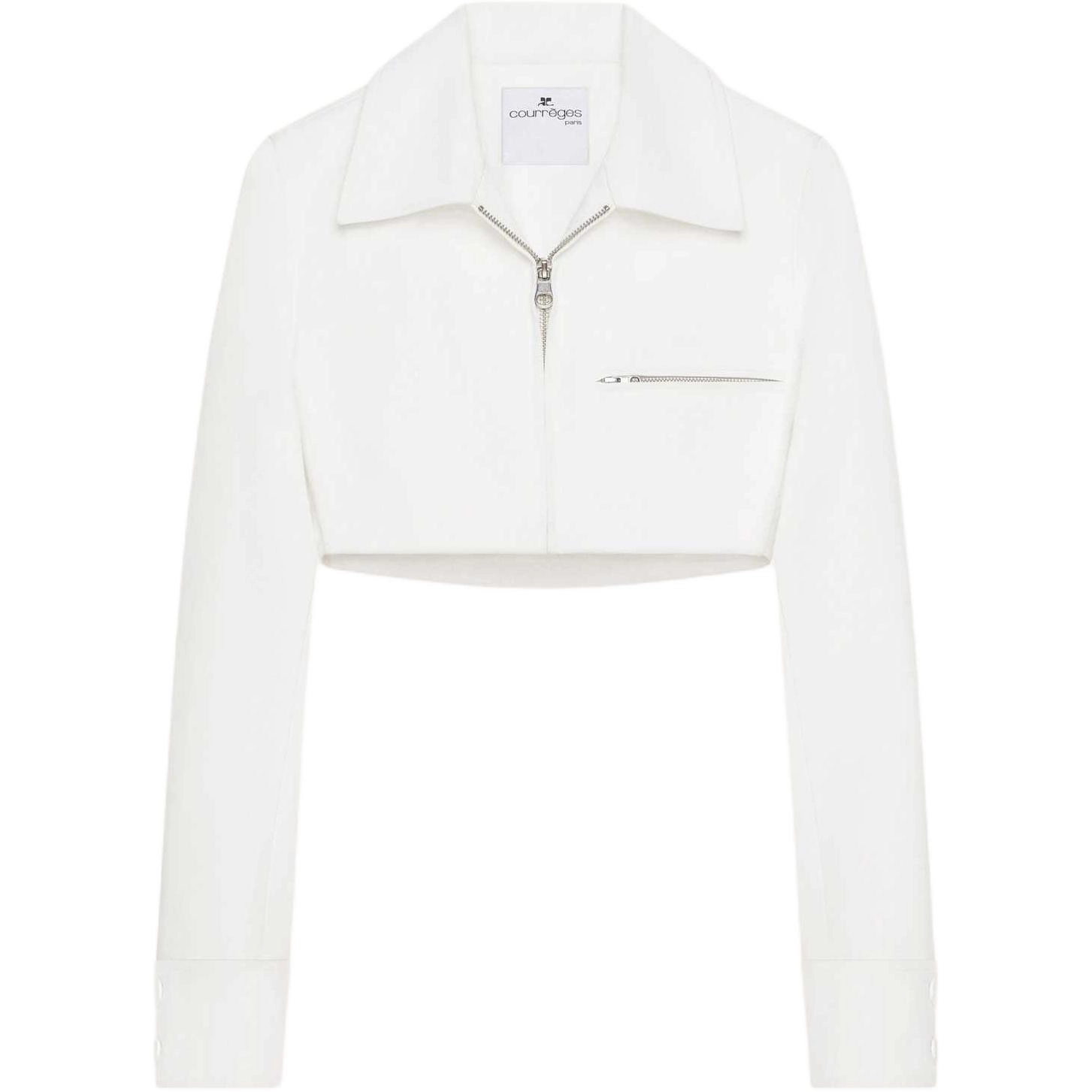 COURREGES SS25 CROPPED CITY JACKET Heritage White