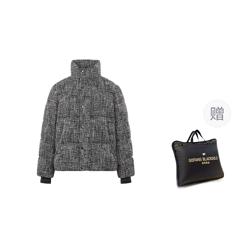 高梵 黑金英国皇室高定传世珍奢四格短款羽绒服 女款 黑色