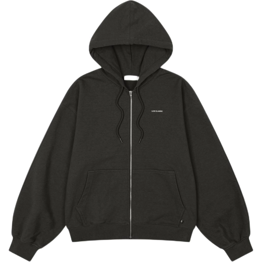 LOW CLASSIC Lc SOFT ZIP-UP HOODIE CHARCOAL