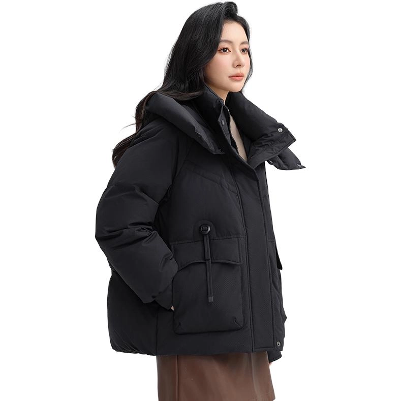 鸭鸭 短款连帽舒适时尚百搭加厚保暖韩版修身羽绒服 女款