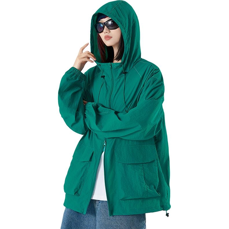 欧迪芬 纯色冰丝连帽轻薄透气登山服防晒服 男女同款