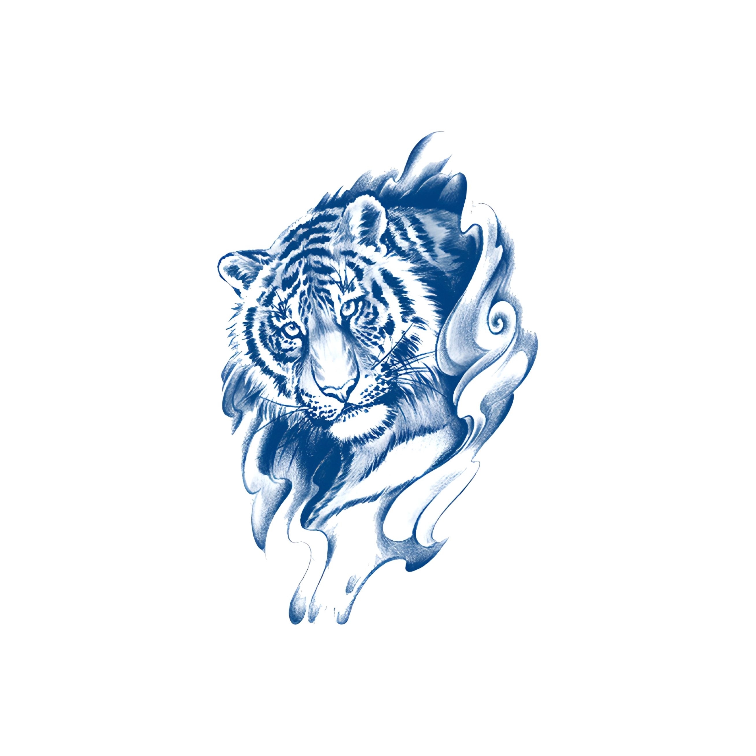 猎己  虎啸山林草本纹身贴 防水防汗不反光