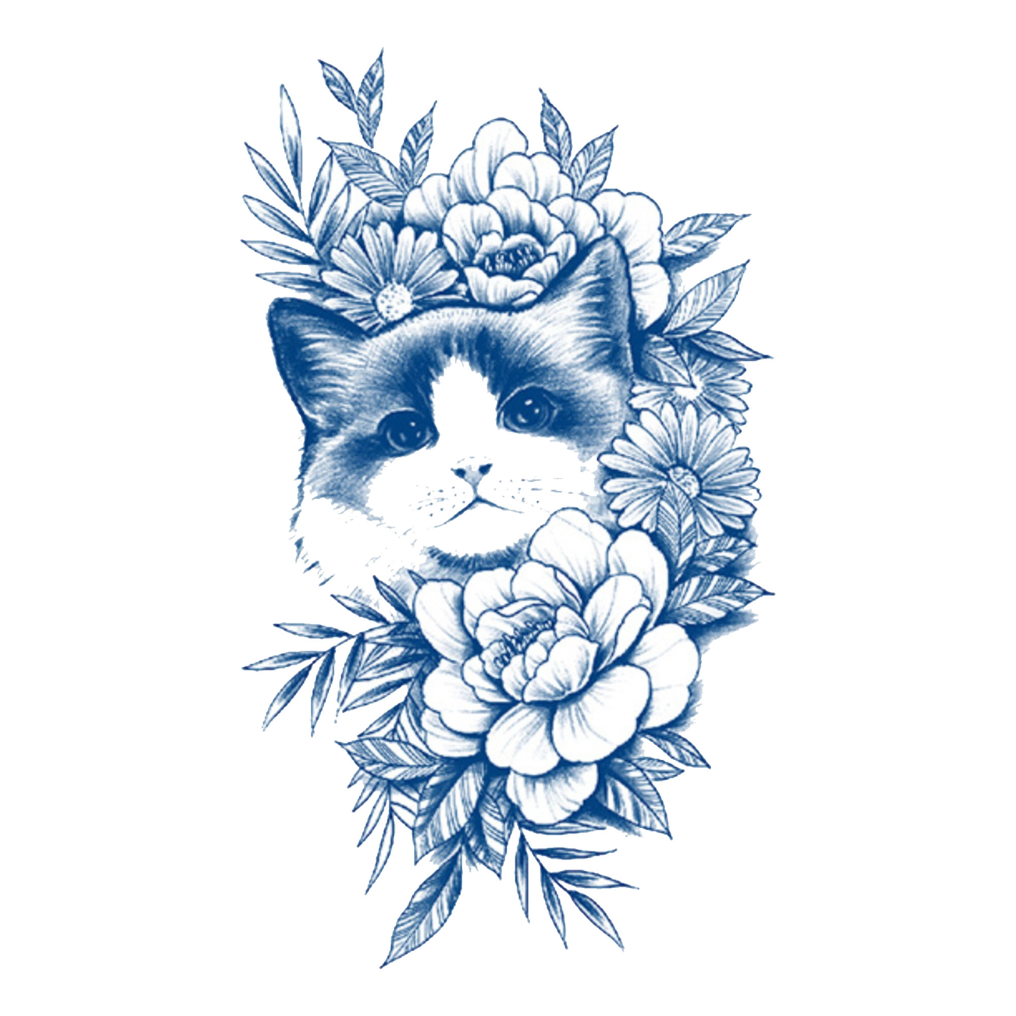 猎己  花间萌宠草本纹身贴 防水防汗不反光