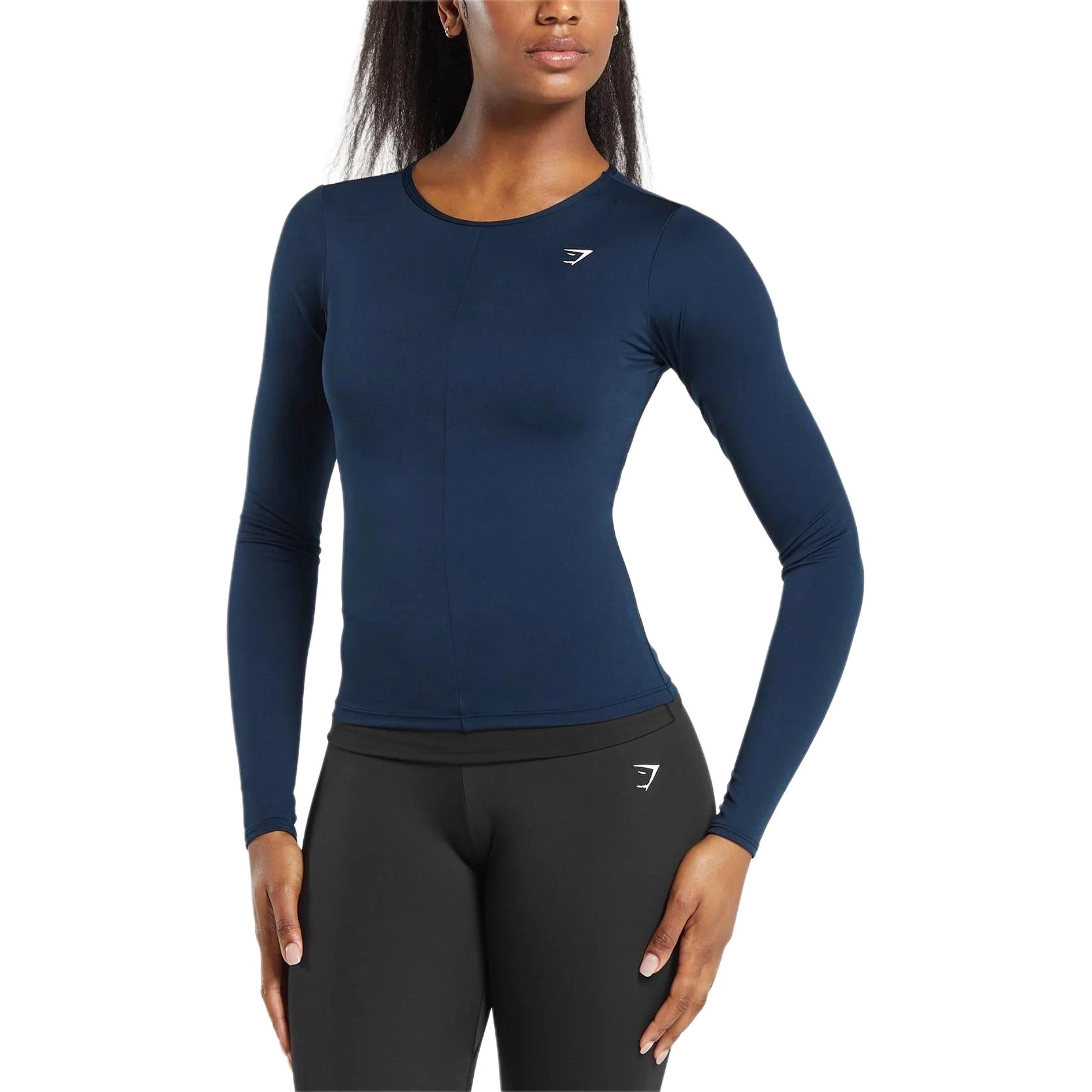 GYMSHARK Everyday Open Back Long Sleeve Top Logo T