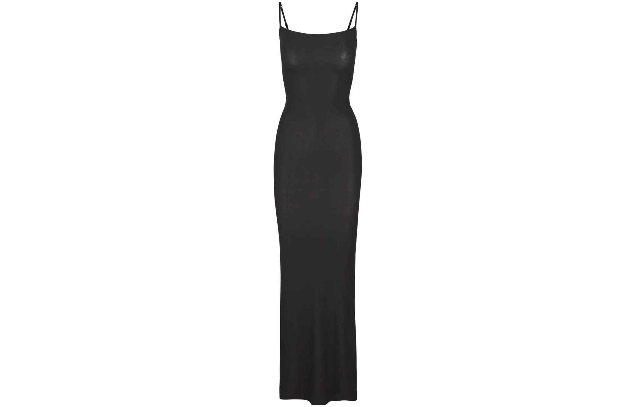 SKIMS SOFT LOUNGE LONG SLIP DRESS ONYX