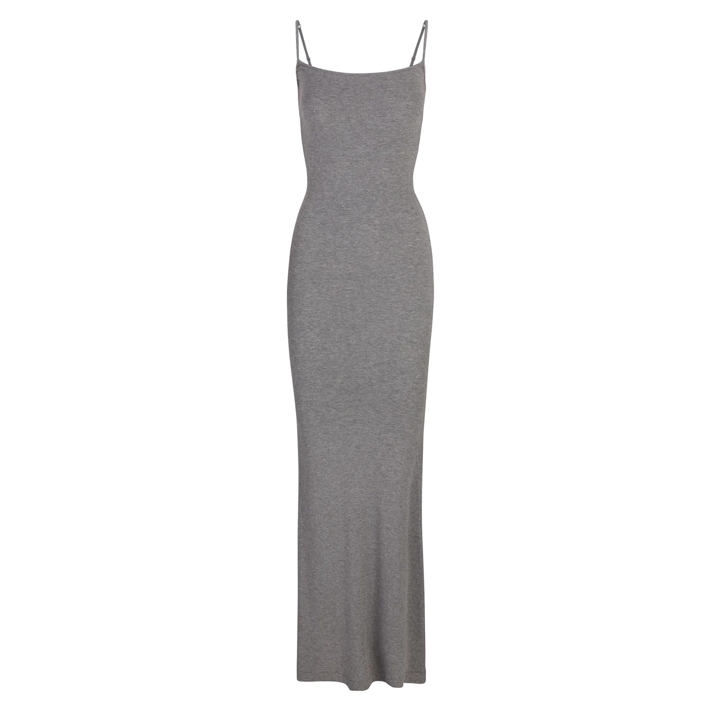 SKIMS SOFT LOUNGE LONG SLIP DRESS HEATHER GREY