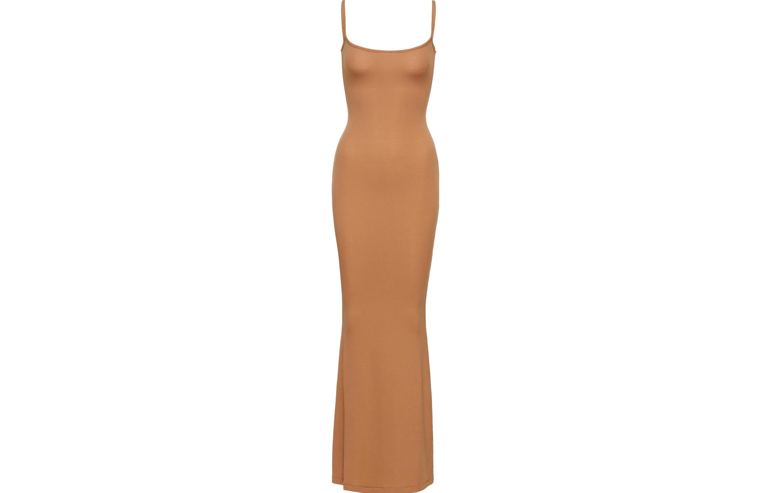SKIMS SOFT LOUNGE LONG SLIP DRESS CAMEL