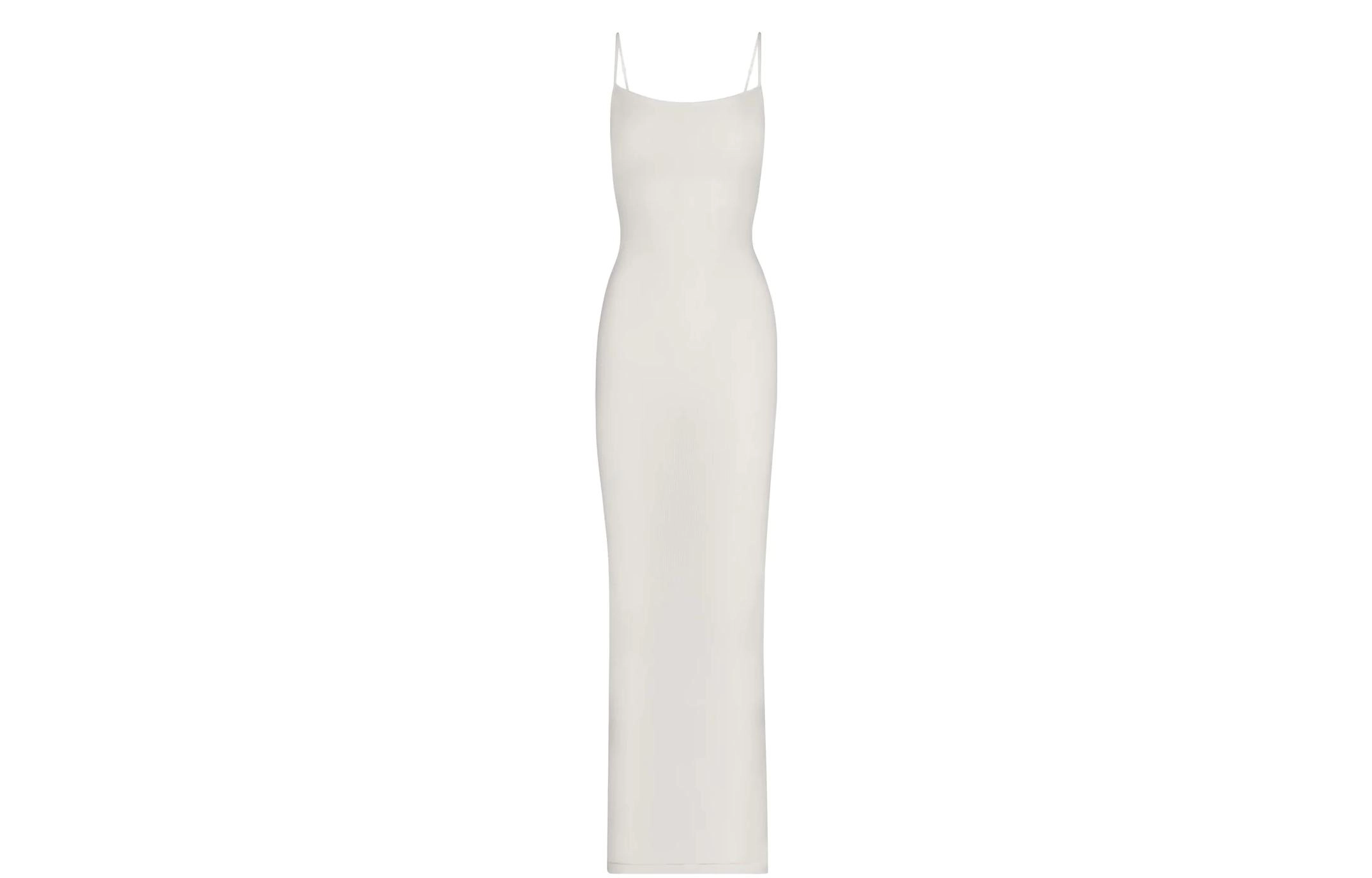 SKIMS SOFT LOUNGE LONG SLIP DRESS MARBLE