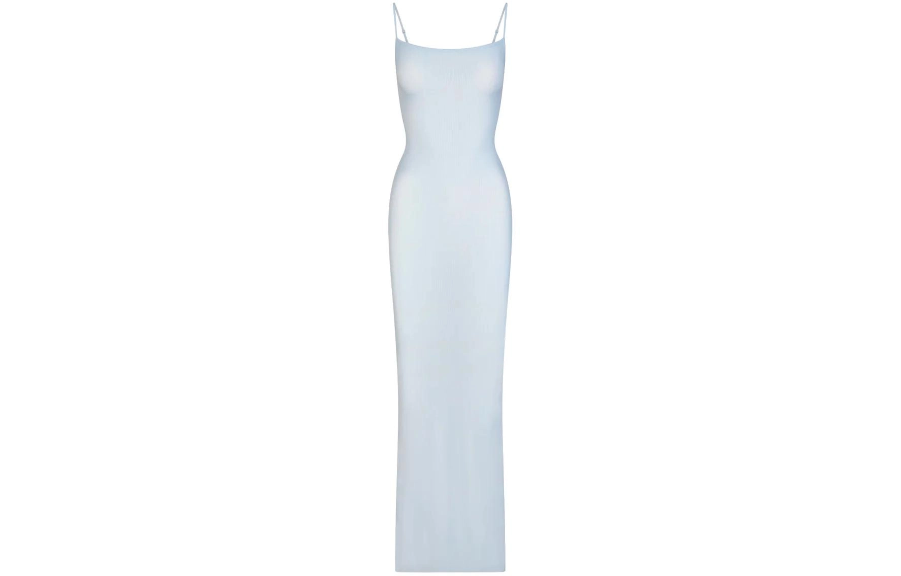 SKIMS SOFT LOUNGE LONG SLIP DRESS CELESTE