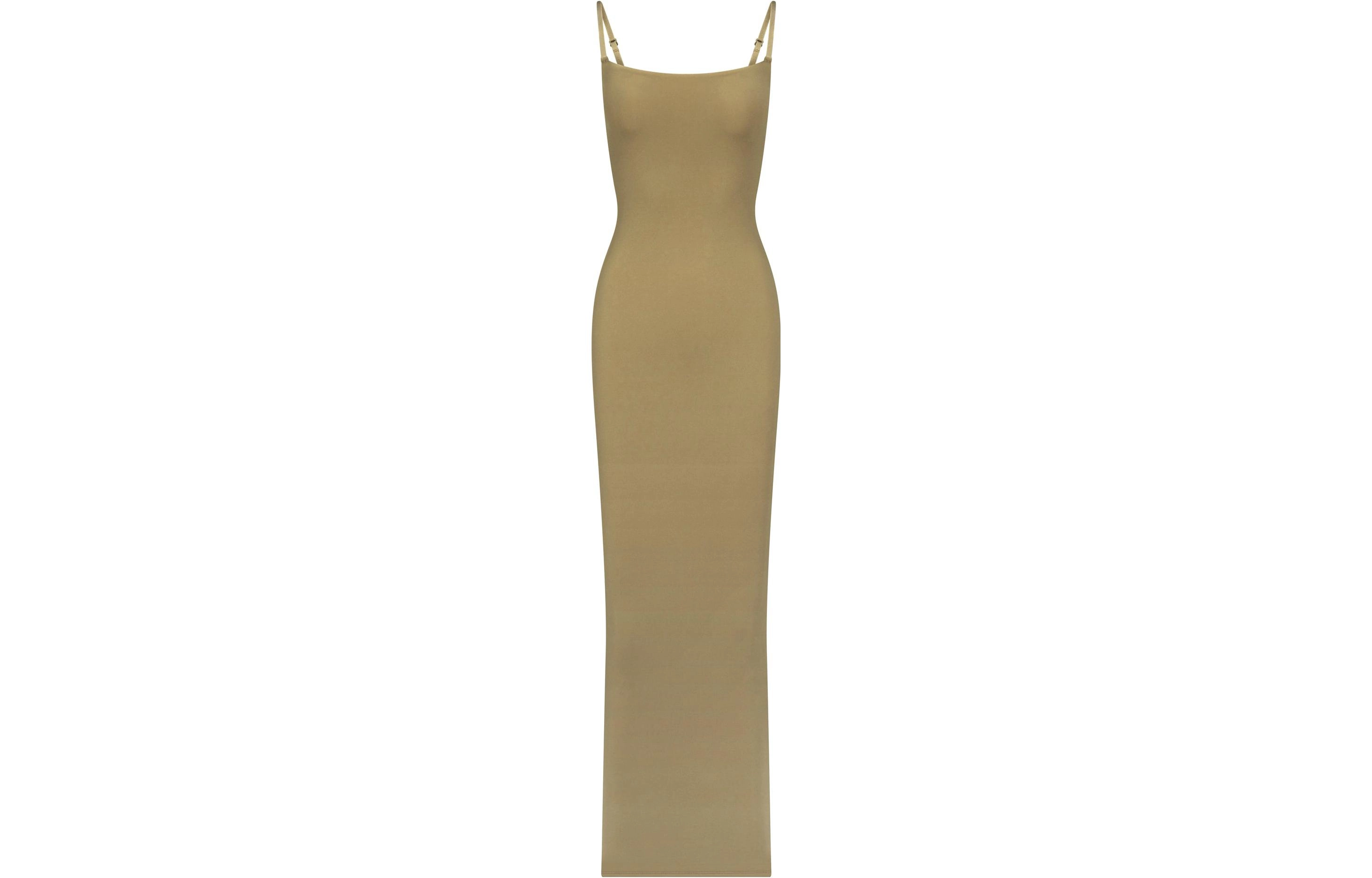 skims FITS EVERYBODY LONG SLIP DRESS KHAKI