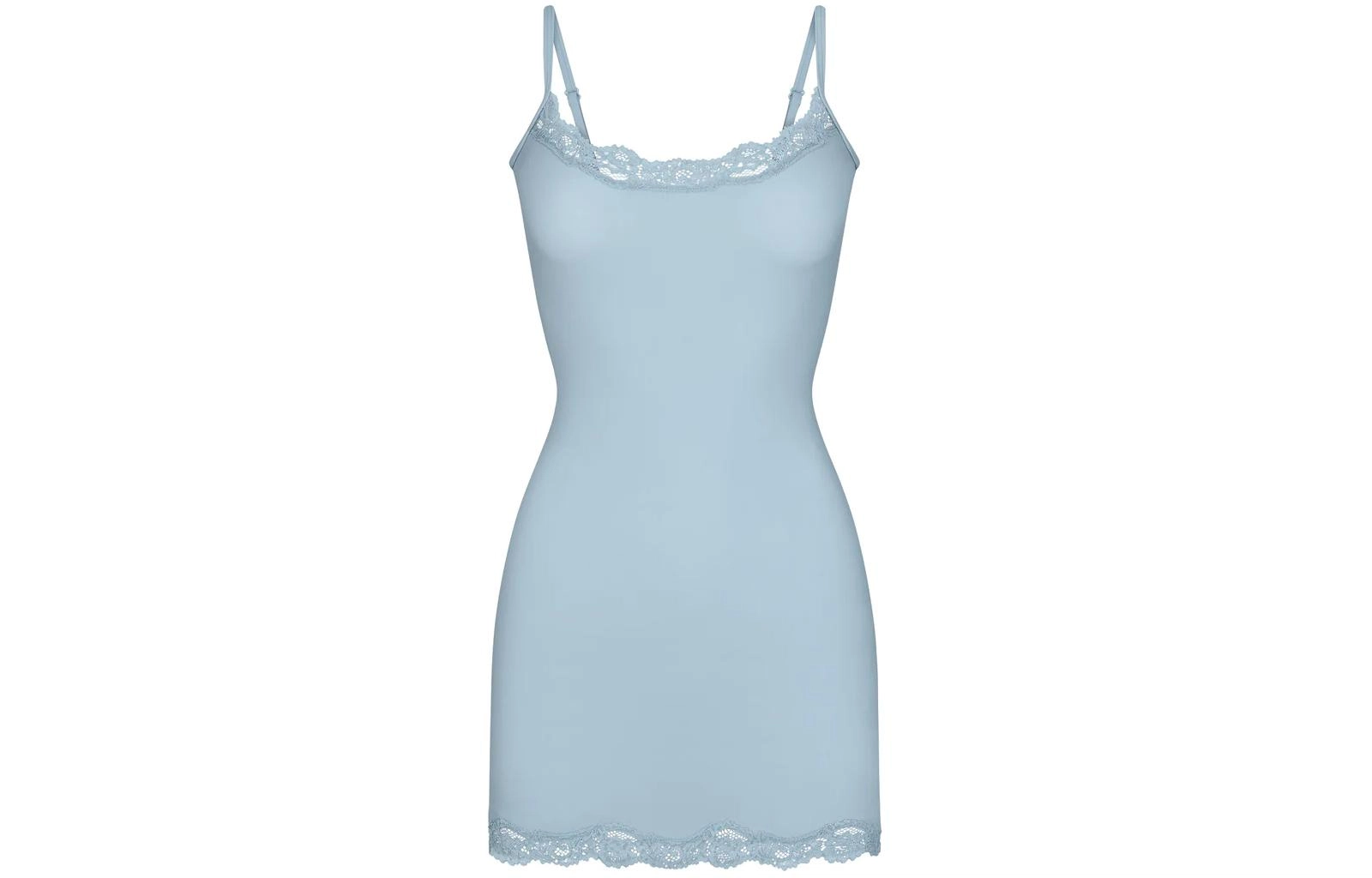 SKIMS FITS EVERYBODY LACE SLIP DRESS DENIM